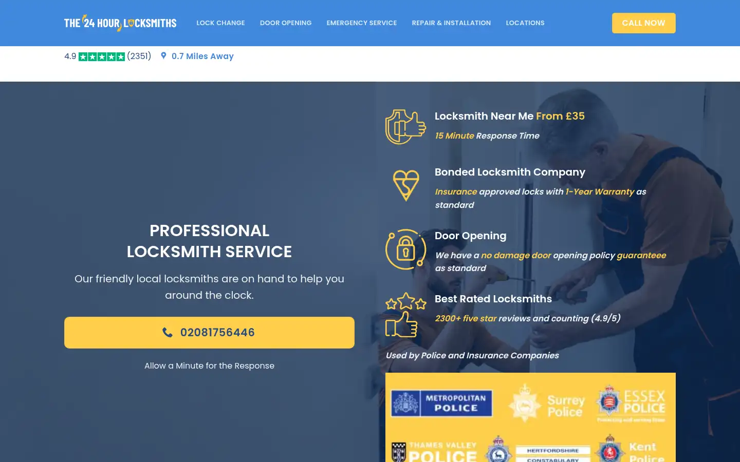 Screenshot of the24hourlocksmiths.co.uk