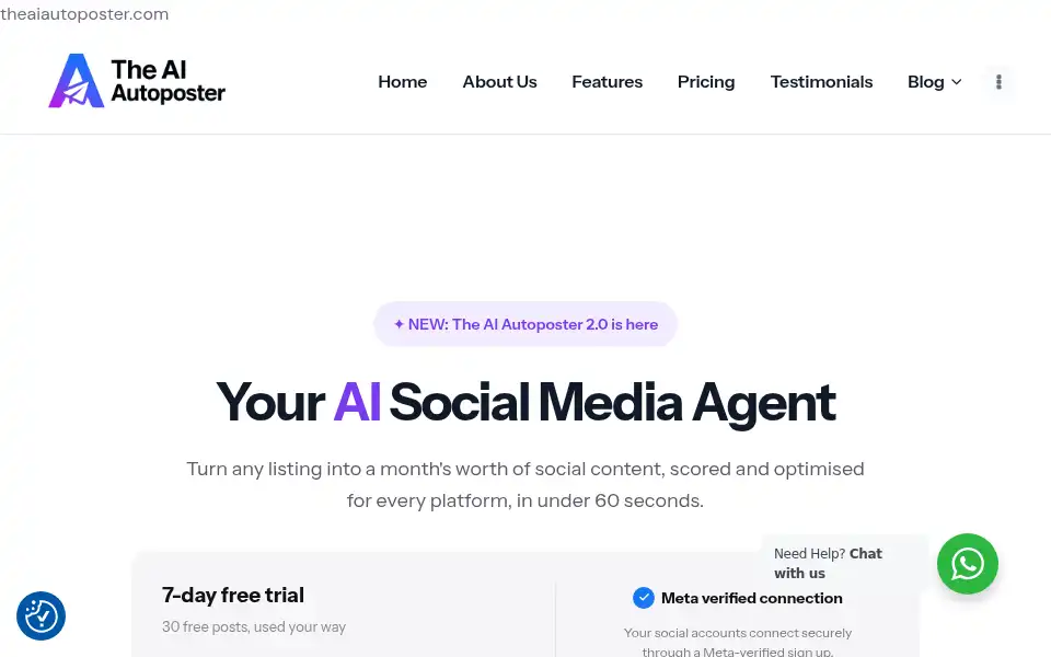 Screenshot of theaiautoposter.com