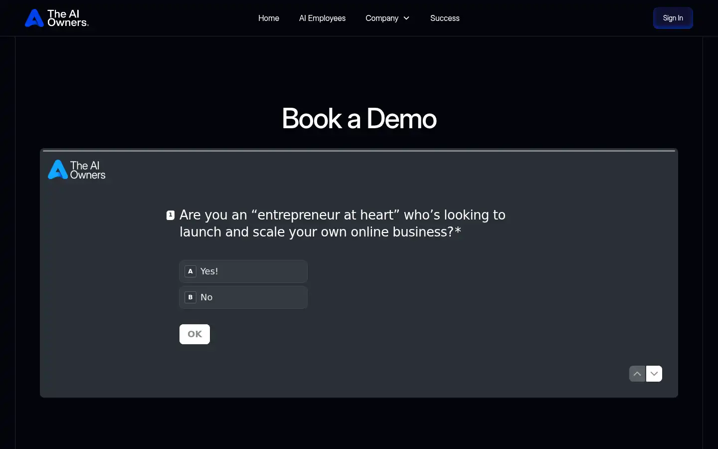 Screenshot of theaiowners.com