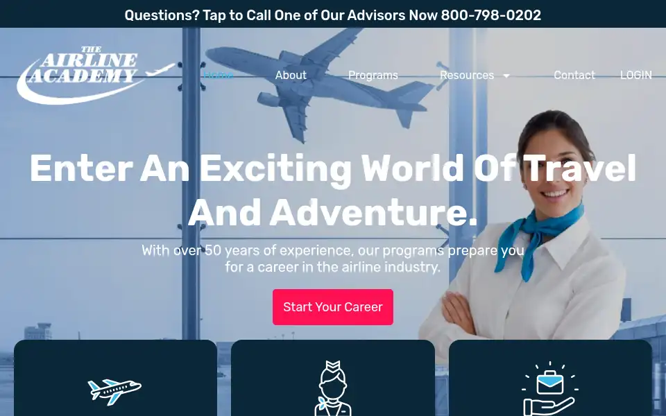 Screenshot of theairlineacademy.com