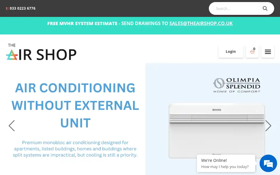 Screenshot of theairshop.co.uk