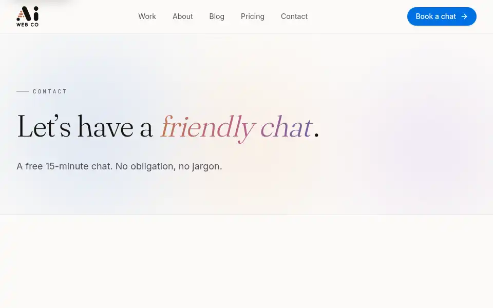 Screenshot of theaiwebcompany.co.uk