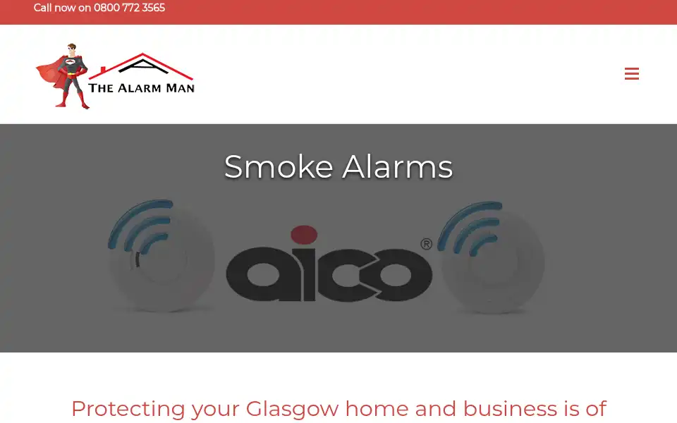 Screenshot of thealarmmanglasgow.co.uk