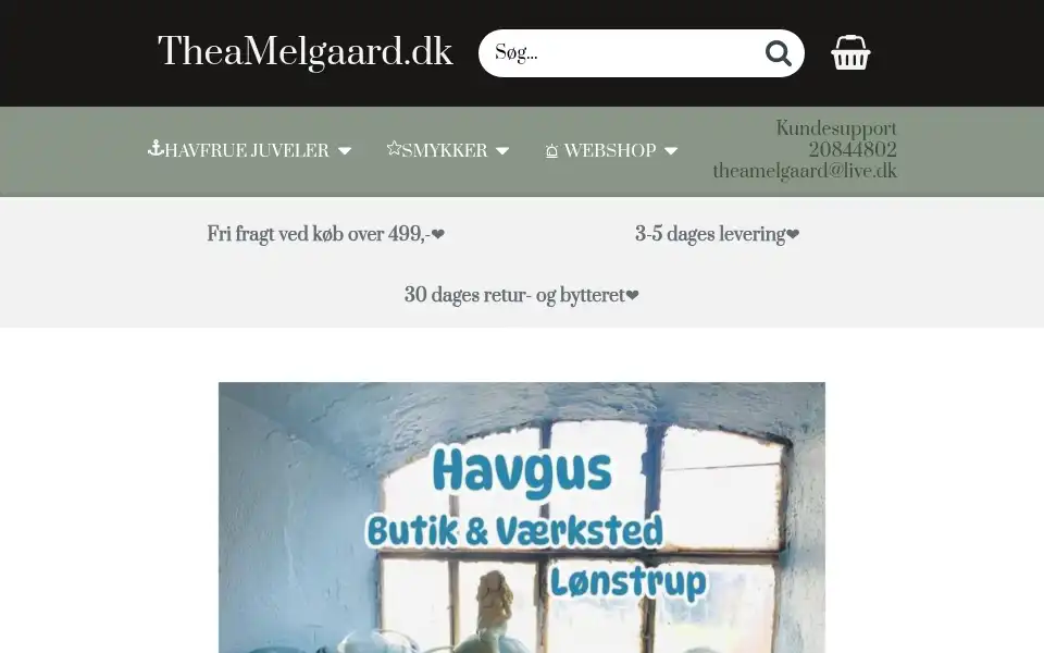 Screenshot of theamelgaard.dk