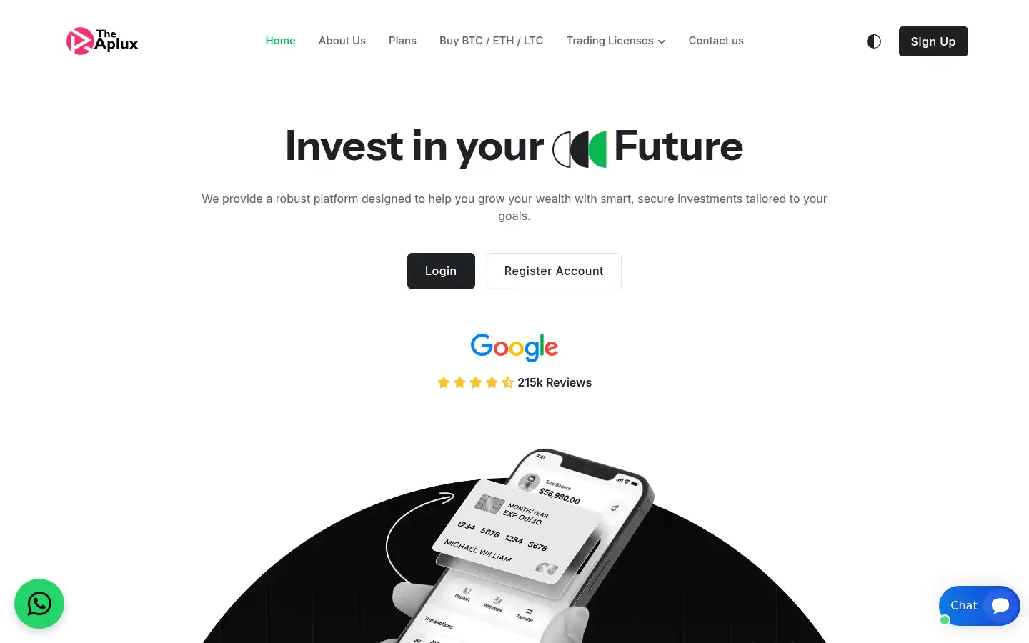 Screenshot of theaplux.com