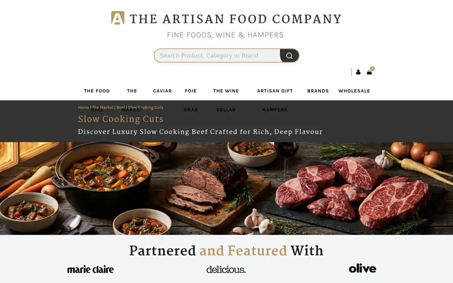 Screenshot of theartisanfoodcompany.com