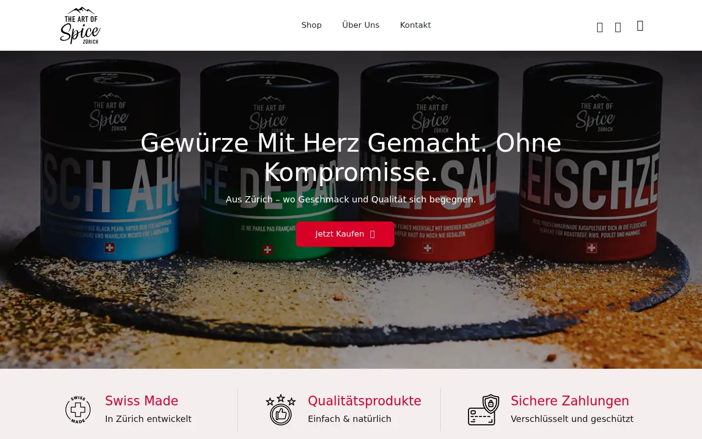Screenshot of theartofspice.ch