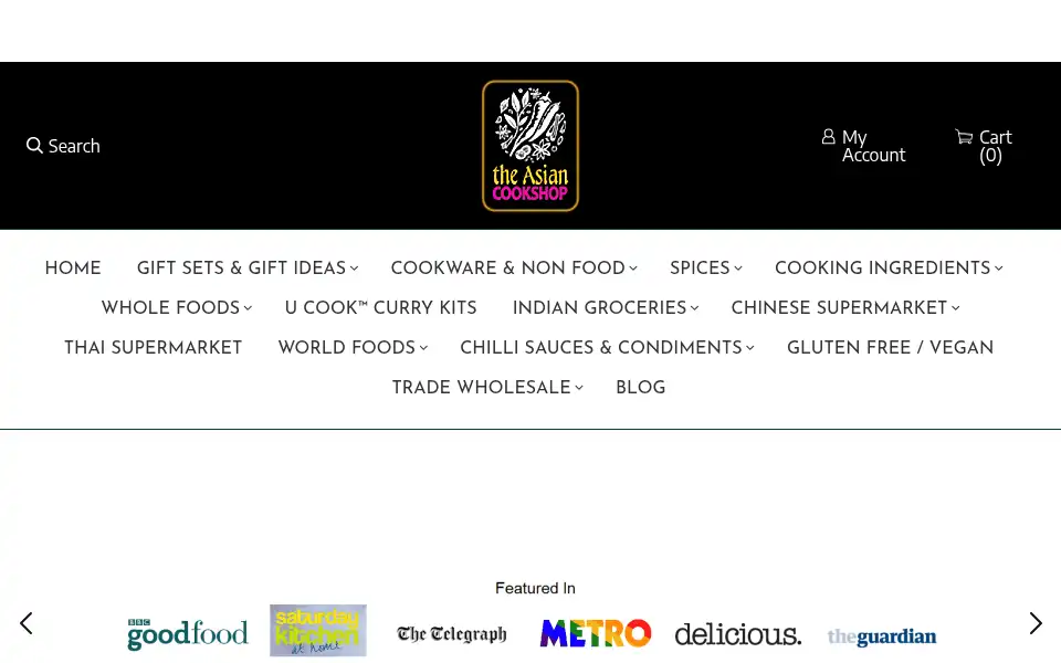 Screenshot of theasiancookshop.co.uk