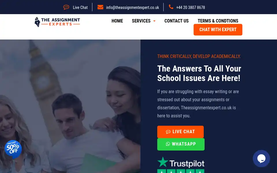 Screenshot of theassignmentexpert.co.uk