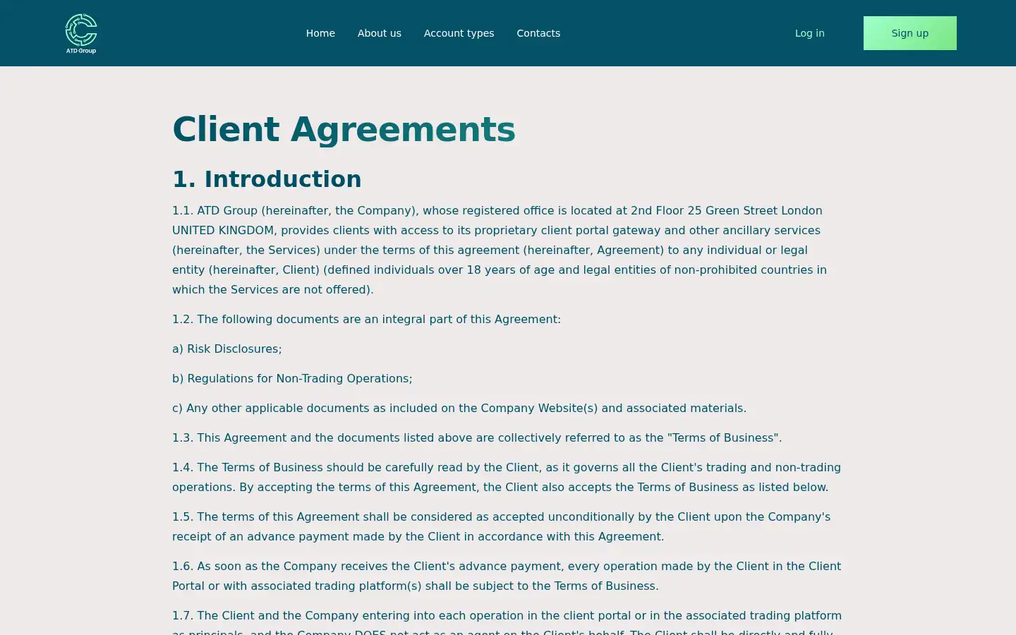 Screenshot of theatdgroup.com