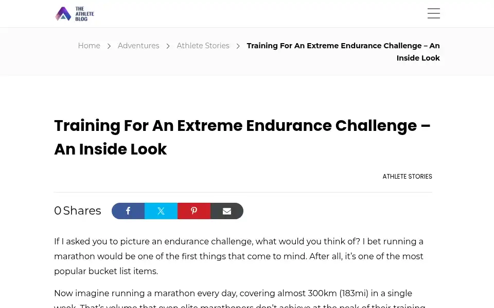 Screenshot of theathleteblog.com