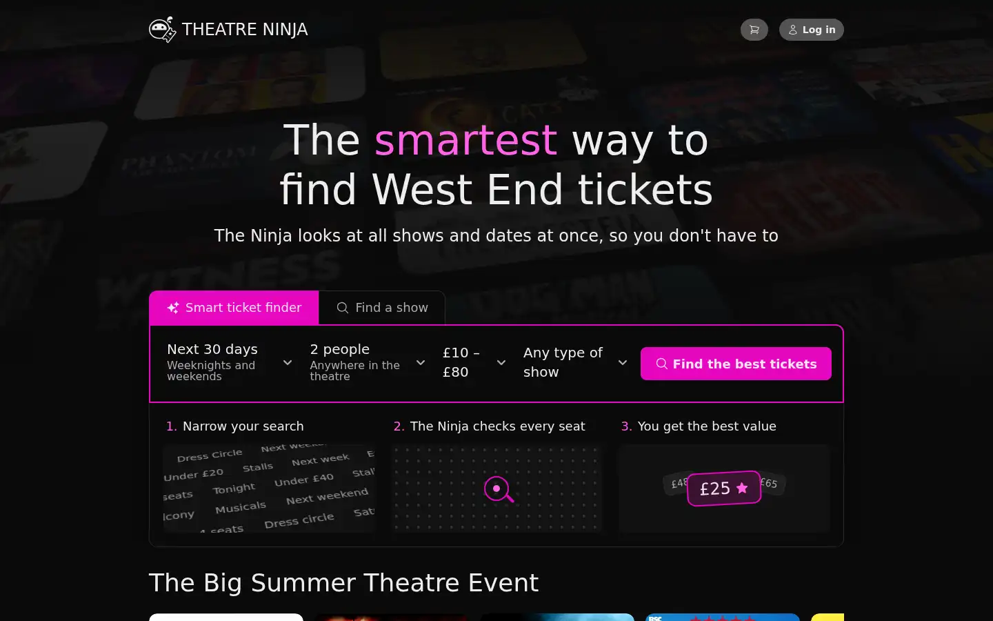 Screenshot of theatreninja.com