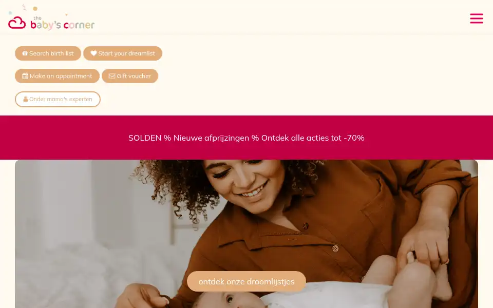 Screenshot of thebabyscorner.be