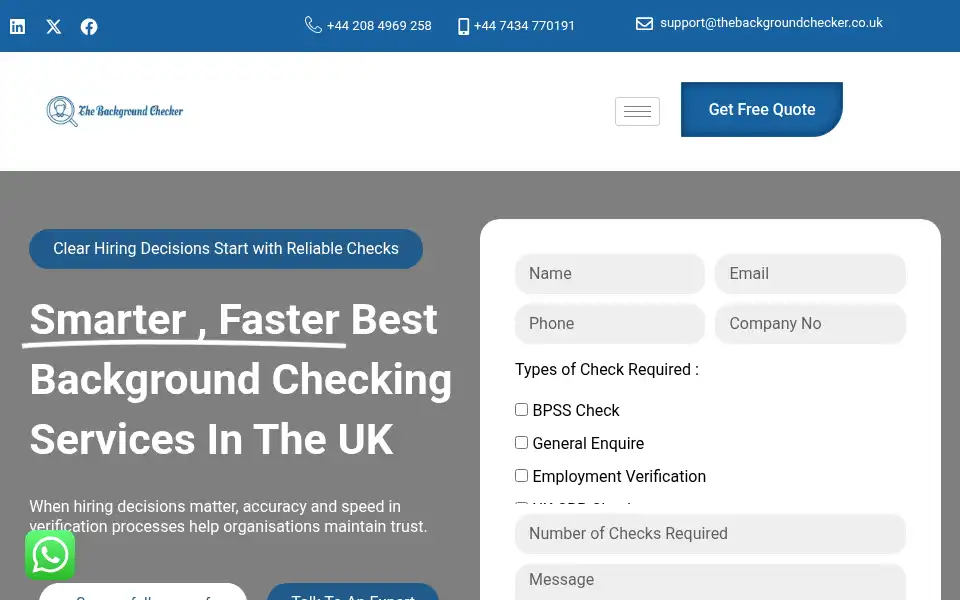 Screenshot of thebackgroundchecker.co.uk