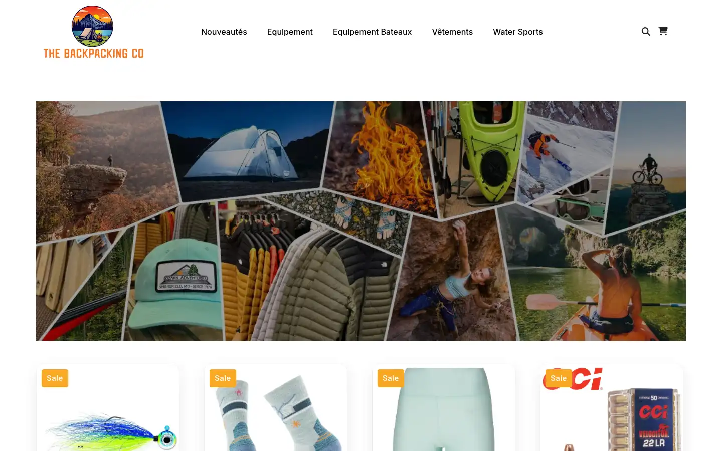 Screenshot of thebackpackingco.com