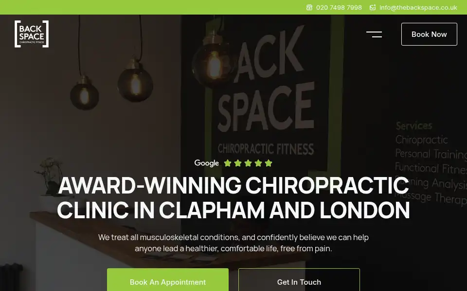 Screenshot of thebackspace.co.uk