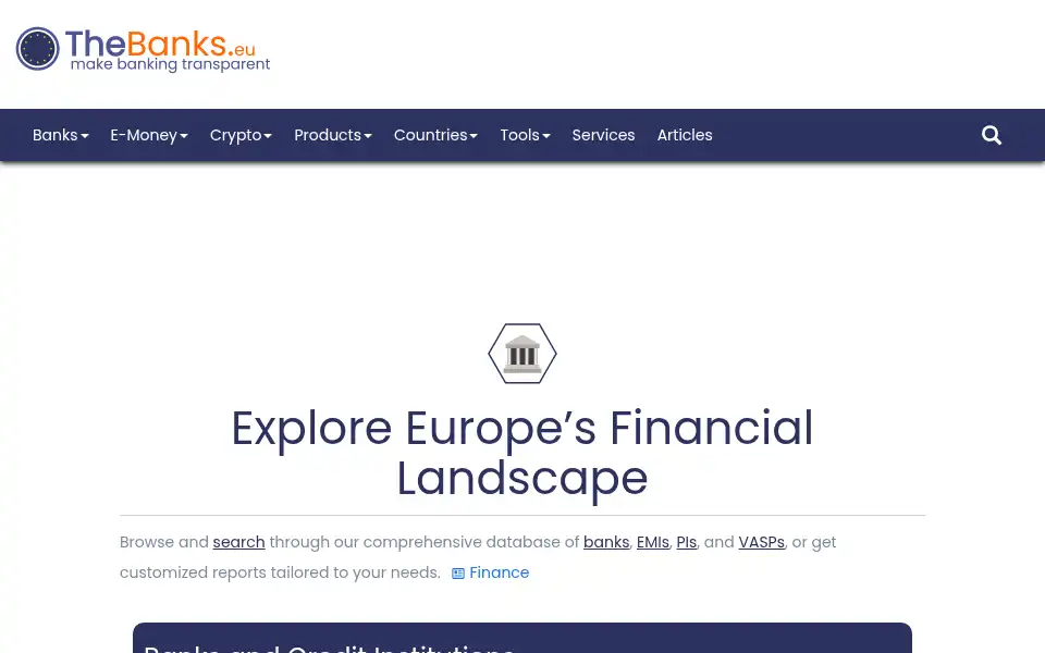 Screenshot of thebanks.eu