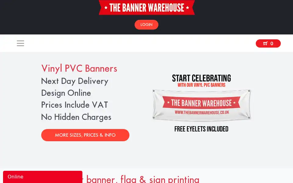 Screenshot of thebannerwarehouse.co.uk