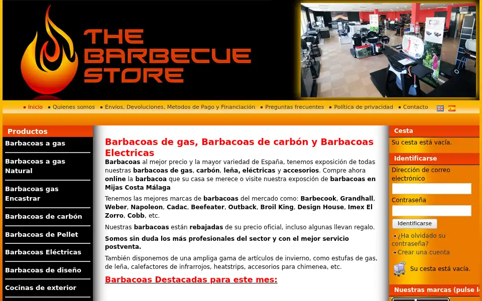 Screenshot of thebarbecuestore.es