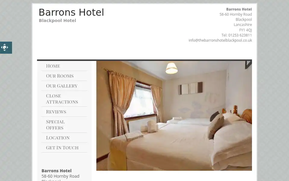 Screenshot of thebarronshotelblackpool.co.uk