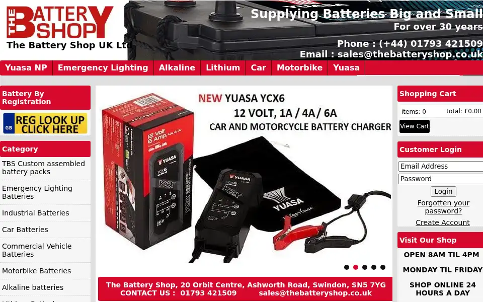 Screenshot of thebatteryshop.co.uk