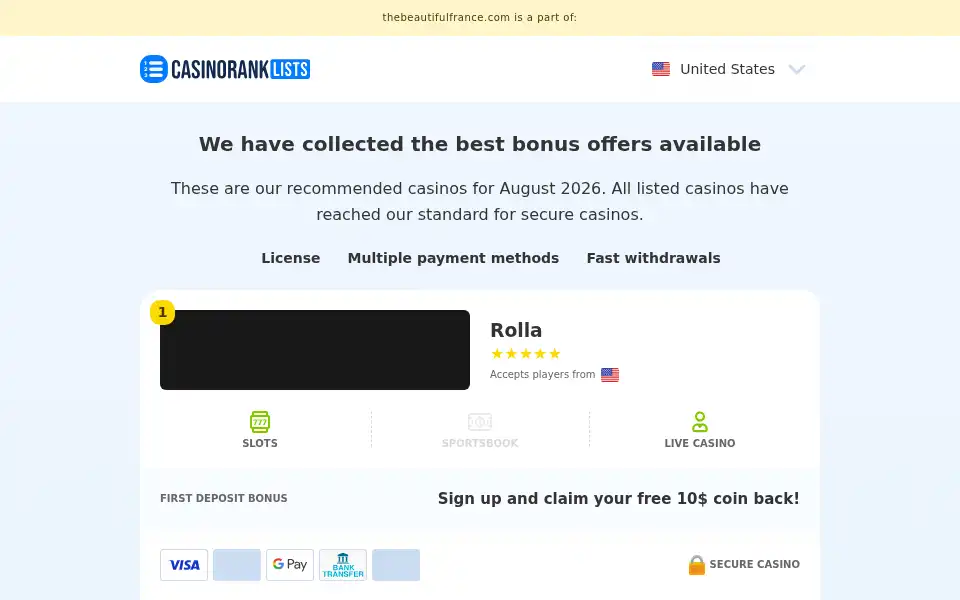 Screenshot of thebeautifulfrance.com