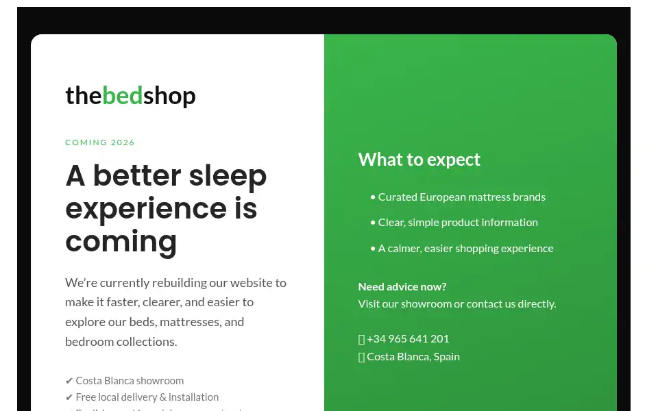 Screenshot of thebedshopjavea.com