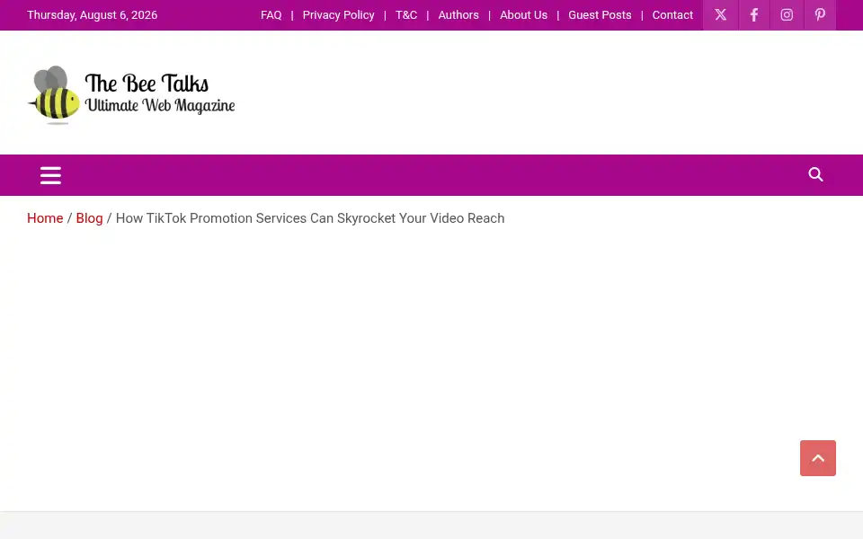 Screenshot of thebeetalks.com