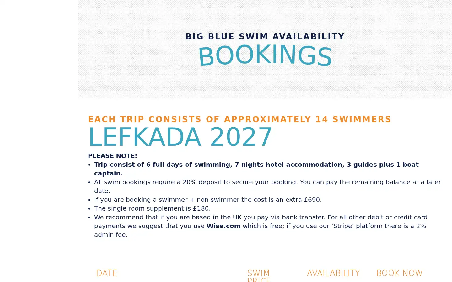 Screenshot of thebigblueswim.com