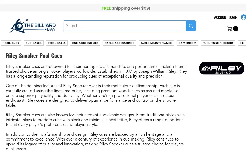 Screenshot of thebilliardbay.com