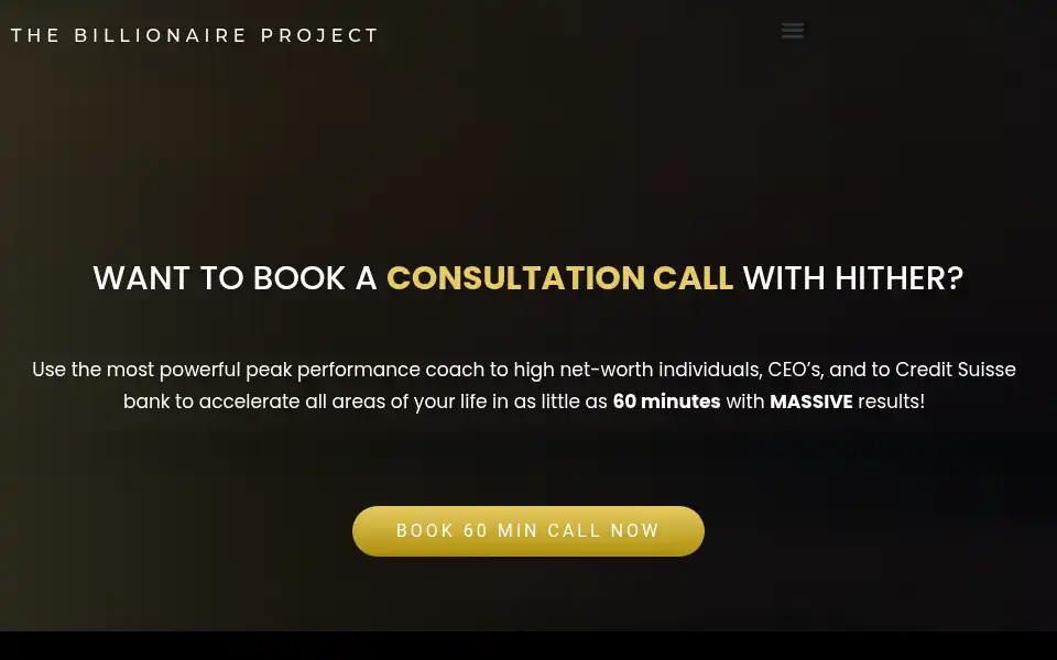 Screenshot of thebillionaireproject.co.uk