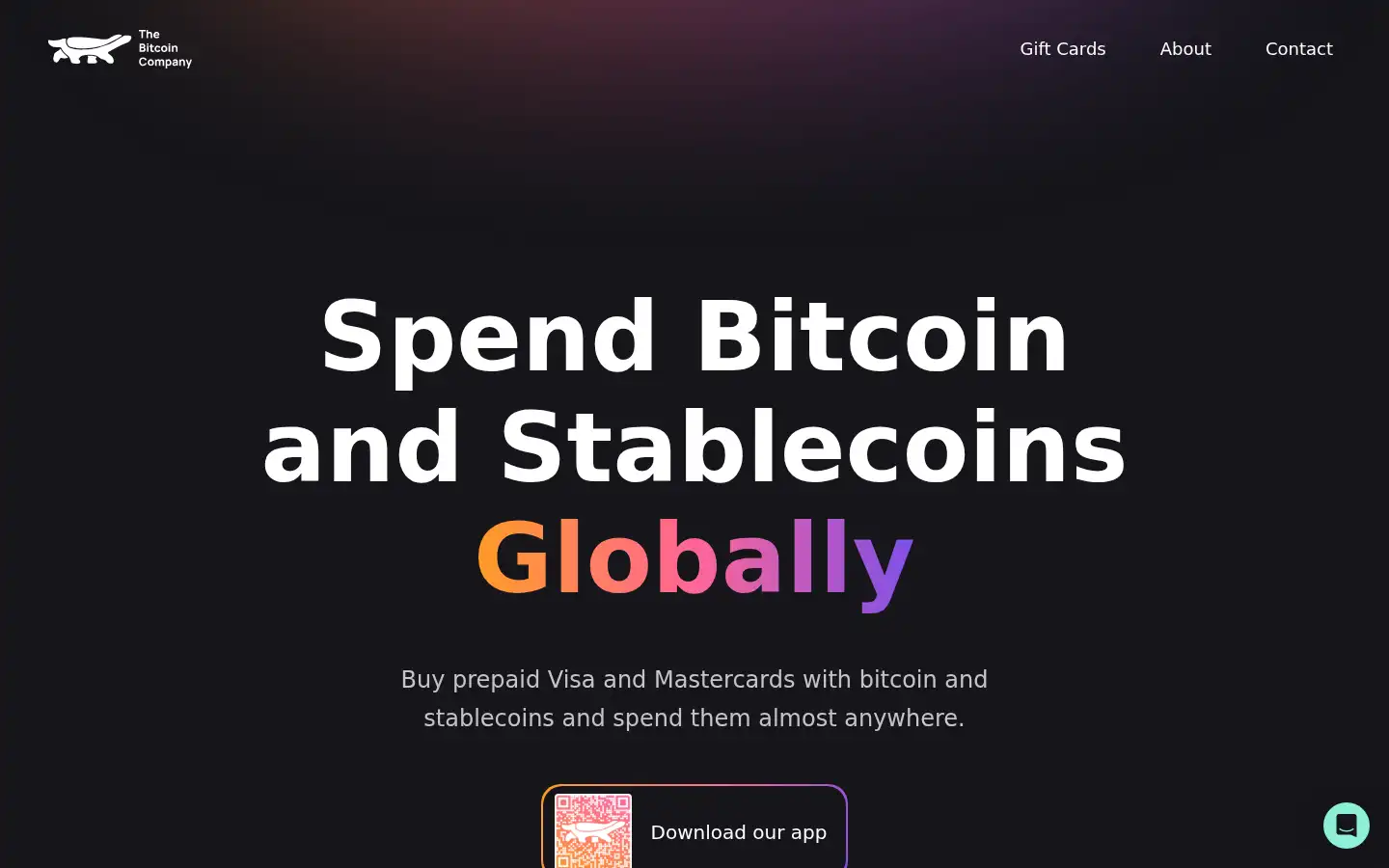Screenshot of thebitcoincompany.com