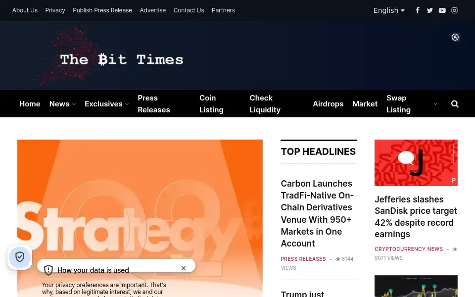 Screenshot of thebittimes.com