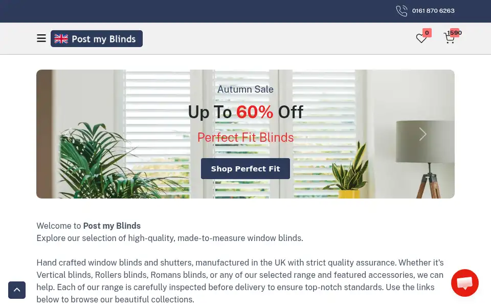 Screenshot of theblindzstore.co.uk