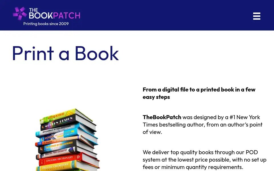 Screenshot of thebookpatch.com