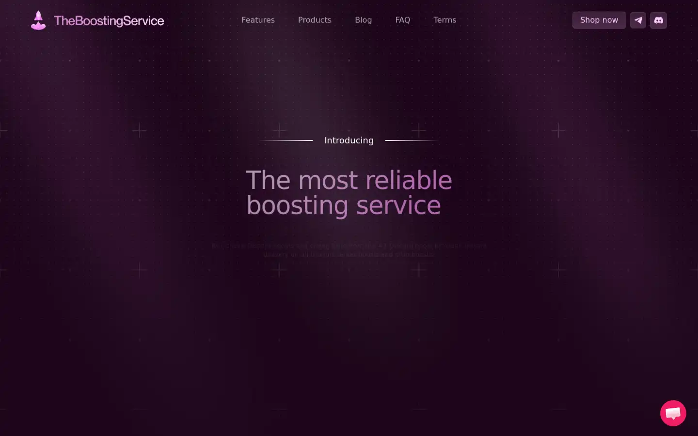 Screenshot of theboostingservice.io