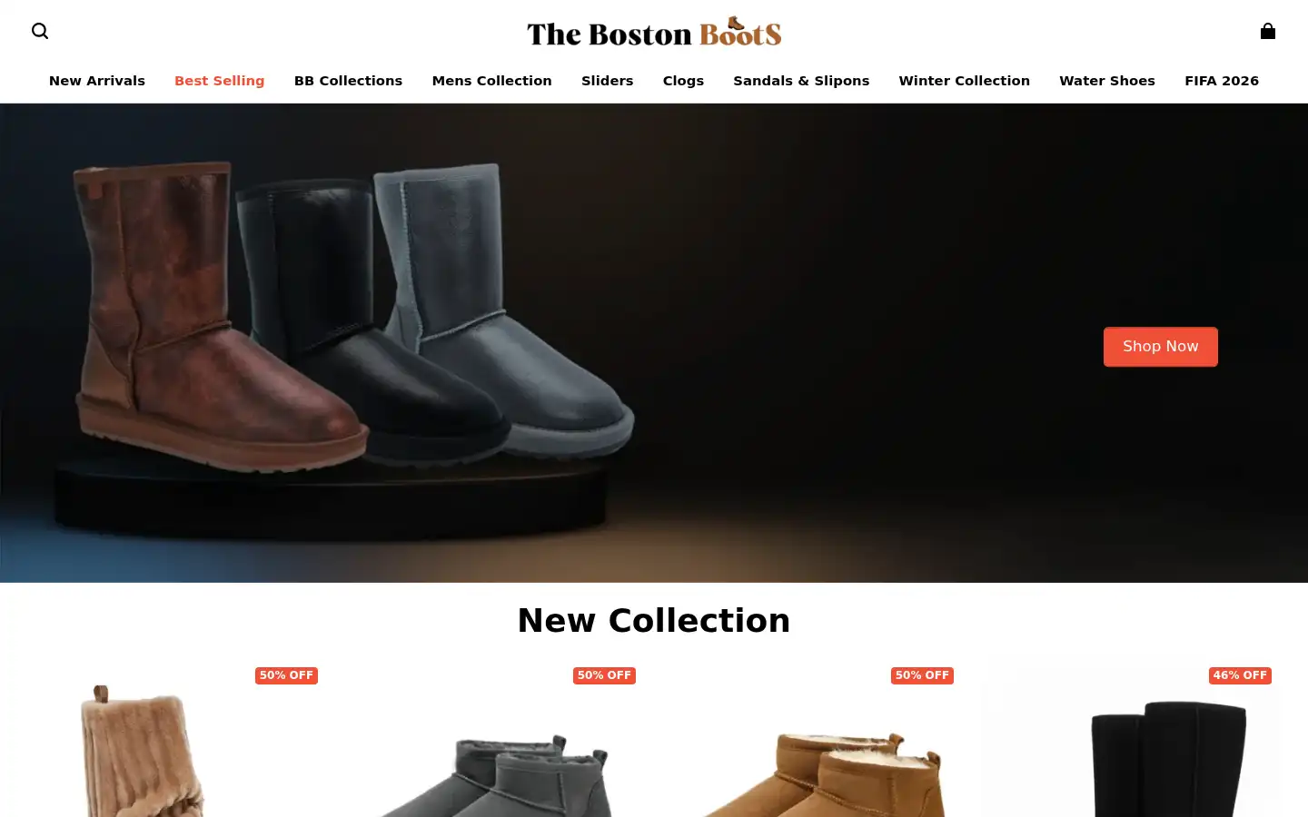 Screenshot of thebostonboots.com