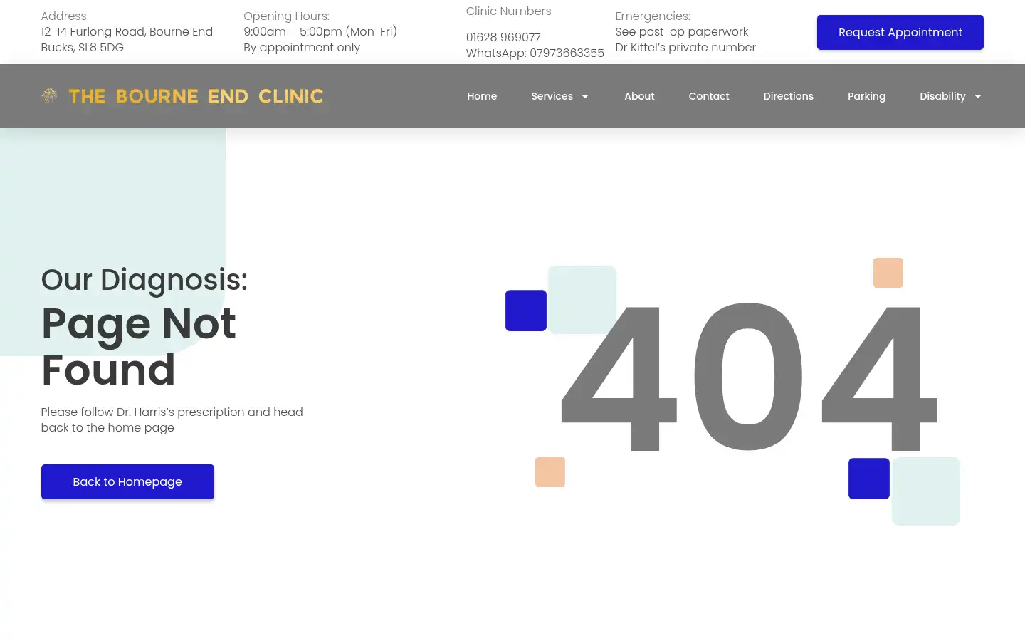 Screenshot of thebourneendclinic.co.uk