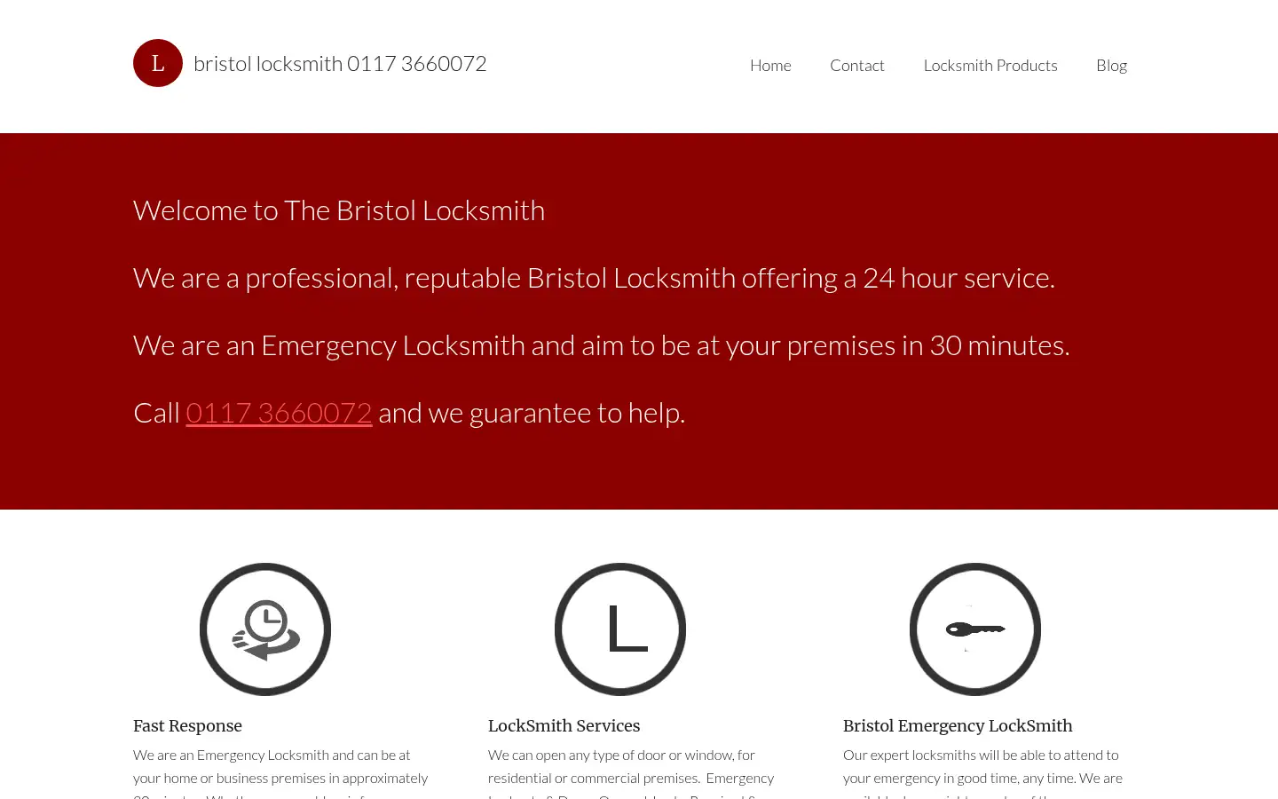 Screenshot of thebristollocksmith.com