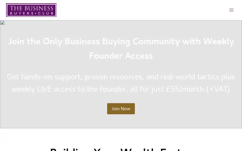 Screenshot of thebusinessbuyersclub.co.uk