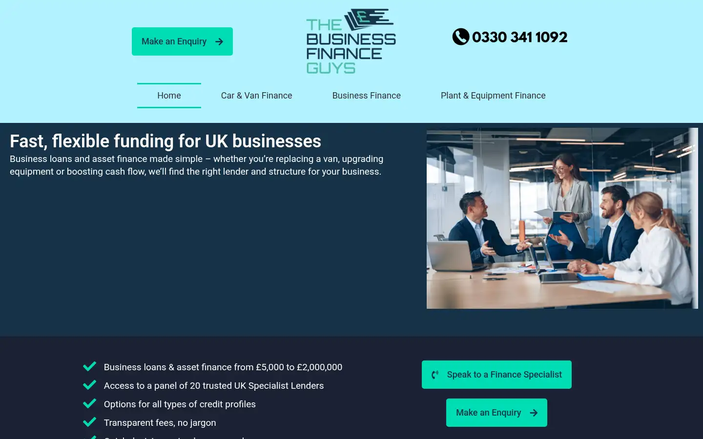 Screenshot of thebusinessfinanceguys.co.uk