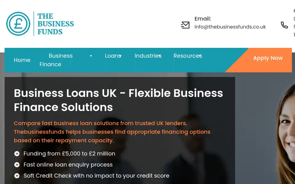 Screenshot of thebusinessfunds.co.uk