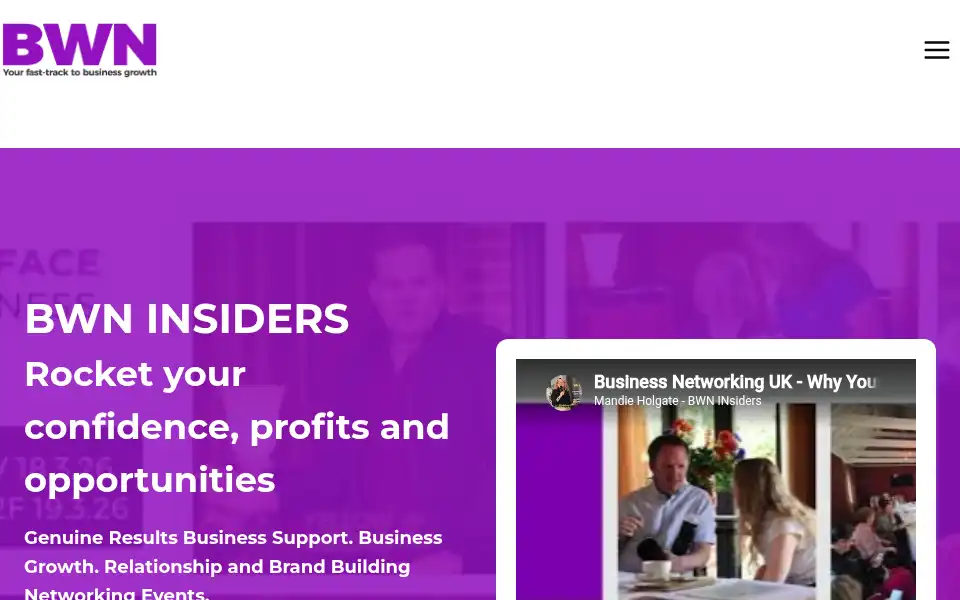 Screenshot of thebusinesswomansnetwork.co.uk