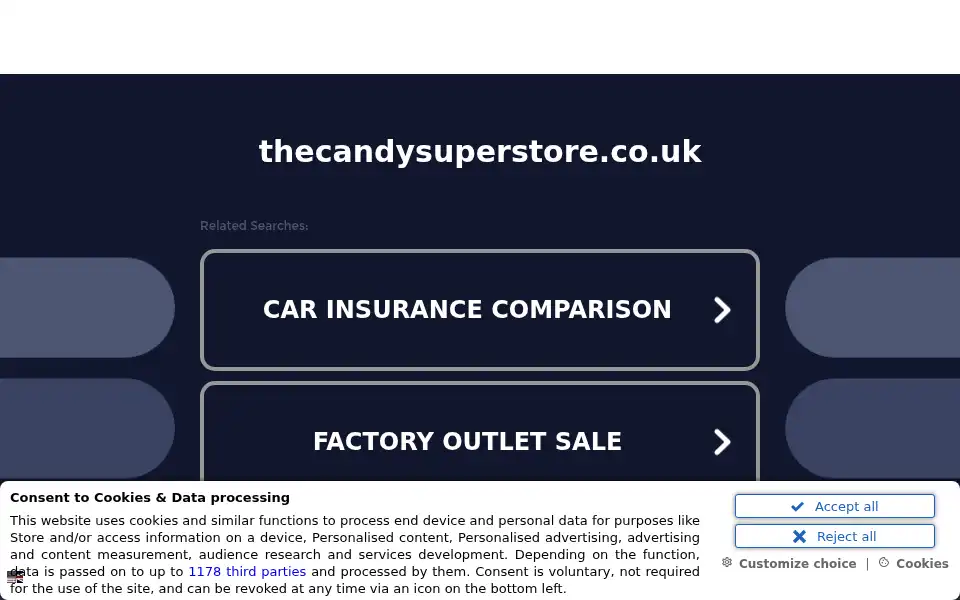 Screenshot of thecandysuperstore.co.uk
