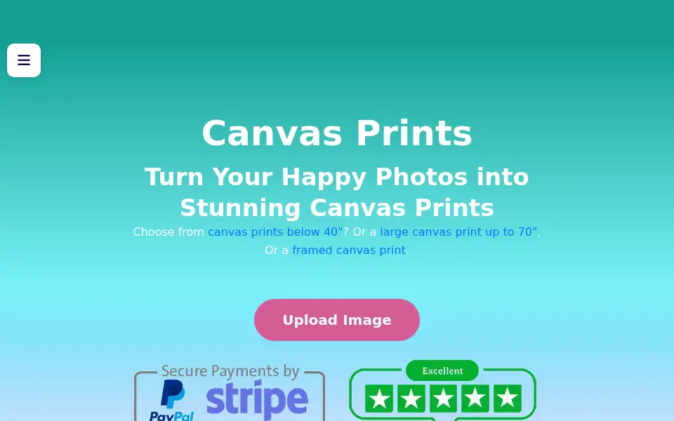 Screenshot of thecanvasprints.co.uk