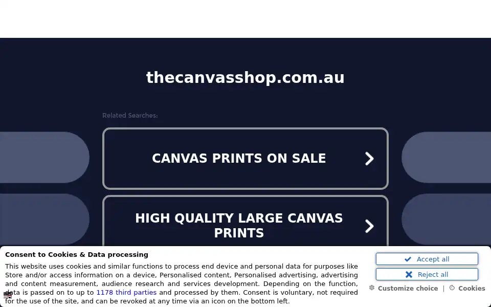 Screenshot of thecanvasshop.com.au