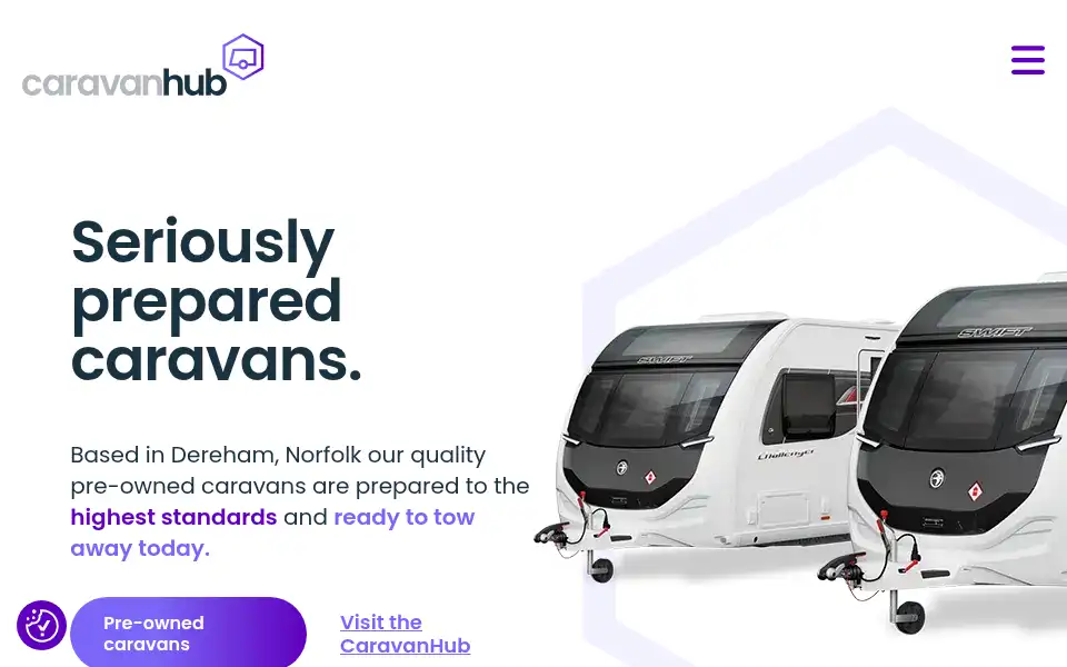Screenshot of thecaravanhub.co.uk