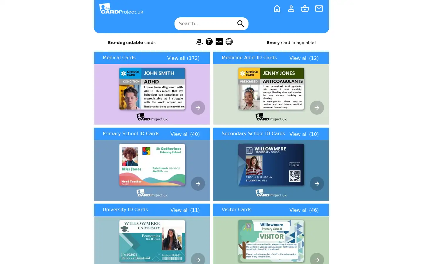 Screenshot of thecardproject.uk