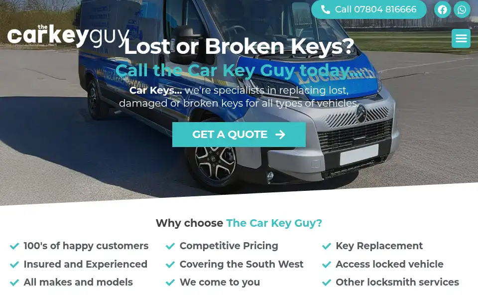 Screenshot of thecarkeyguy.co.uk