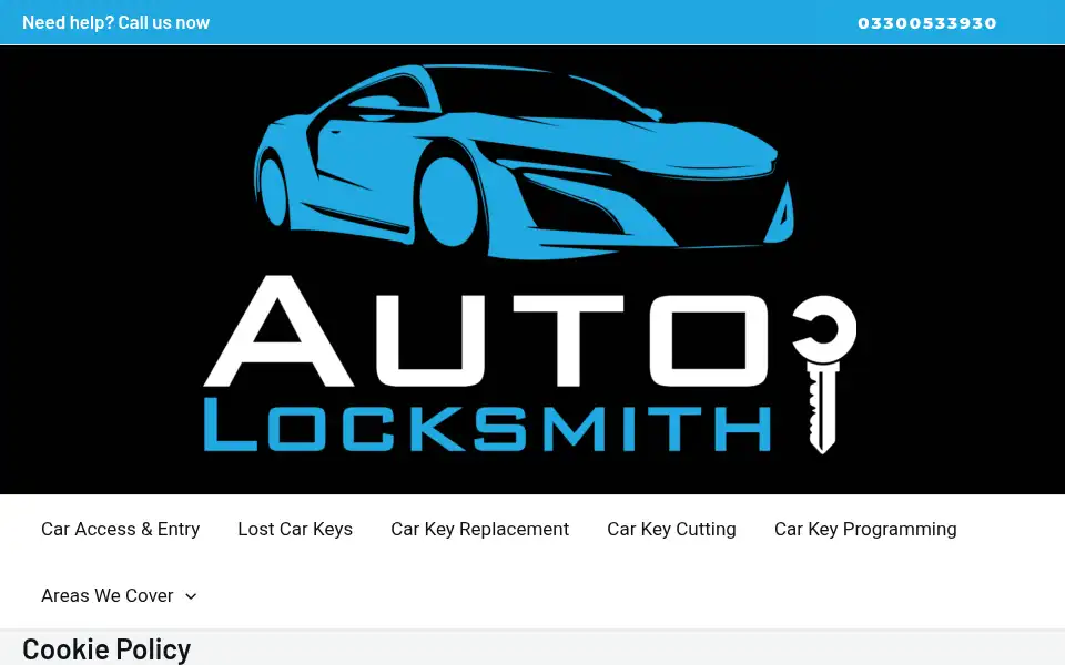 Screenshot of thecarlocksmith.co.uk